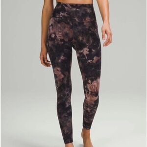 Lululemon align leggings 25” diamond dye graphite gray and pink pastel - size 8